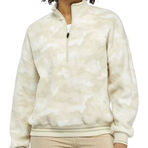 Neutral Cream Camo Quarter Zip Pullover NEVER WORN